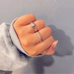 Chisel Stainless Steel Faux Diamond Ring